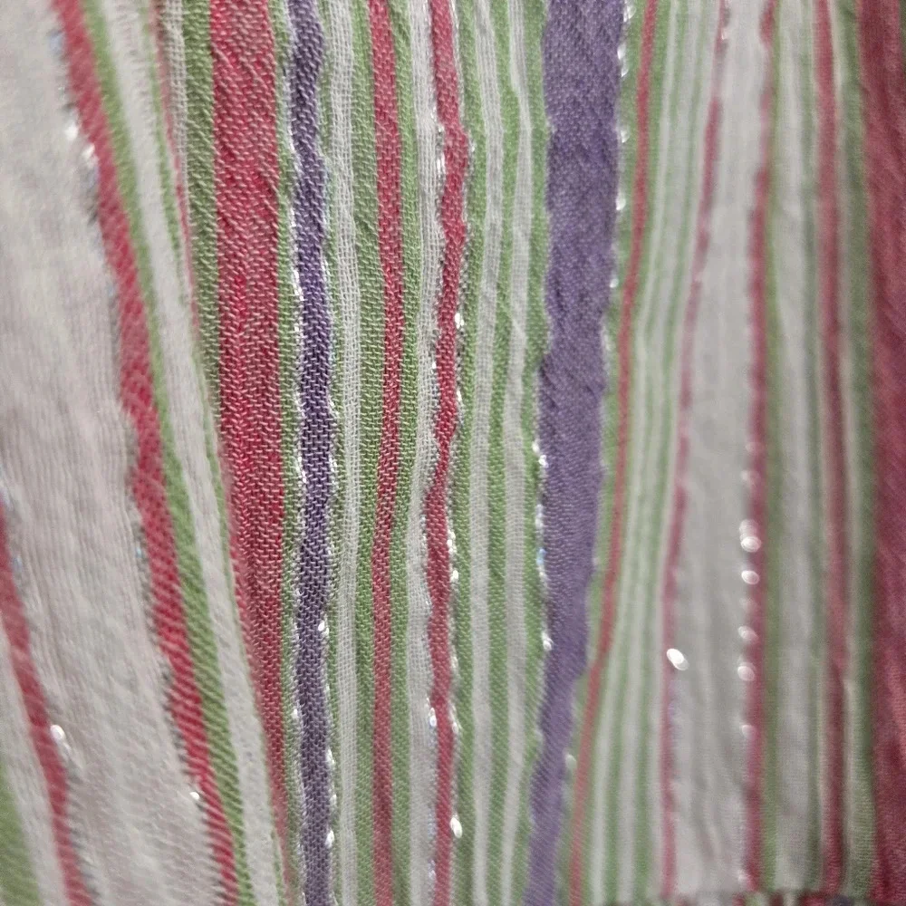 LINDA ANDERSON Summer Stripe Tiered Sun Dress size LARGE - Picture 7 of 10